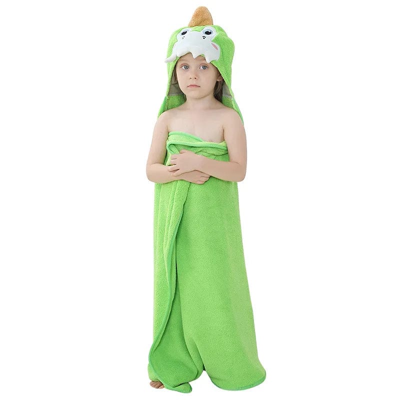 Peignoir Enfant Animaux Dinosaure vert / 80 x 130cm