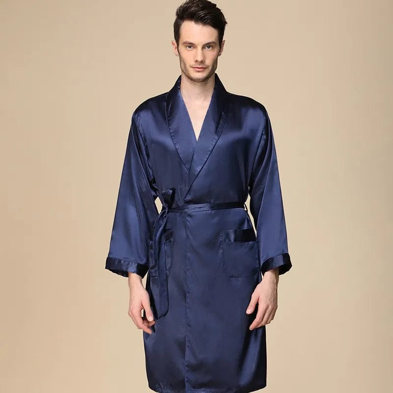 Peignoir Homme en Satin Majestic Bleu