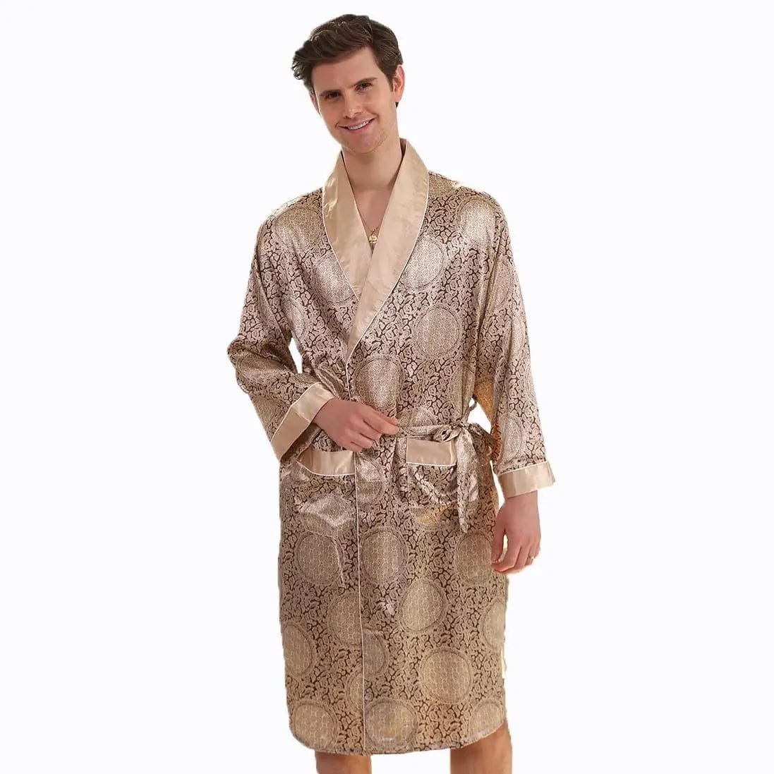 Peignoir Homme en Satin Majestic Gold Gold / M