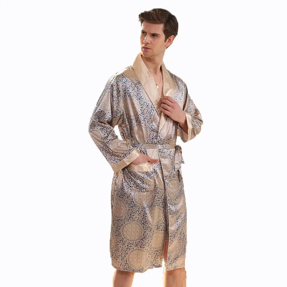 Peignoir Homme en Satin Majestic Gold