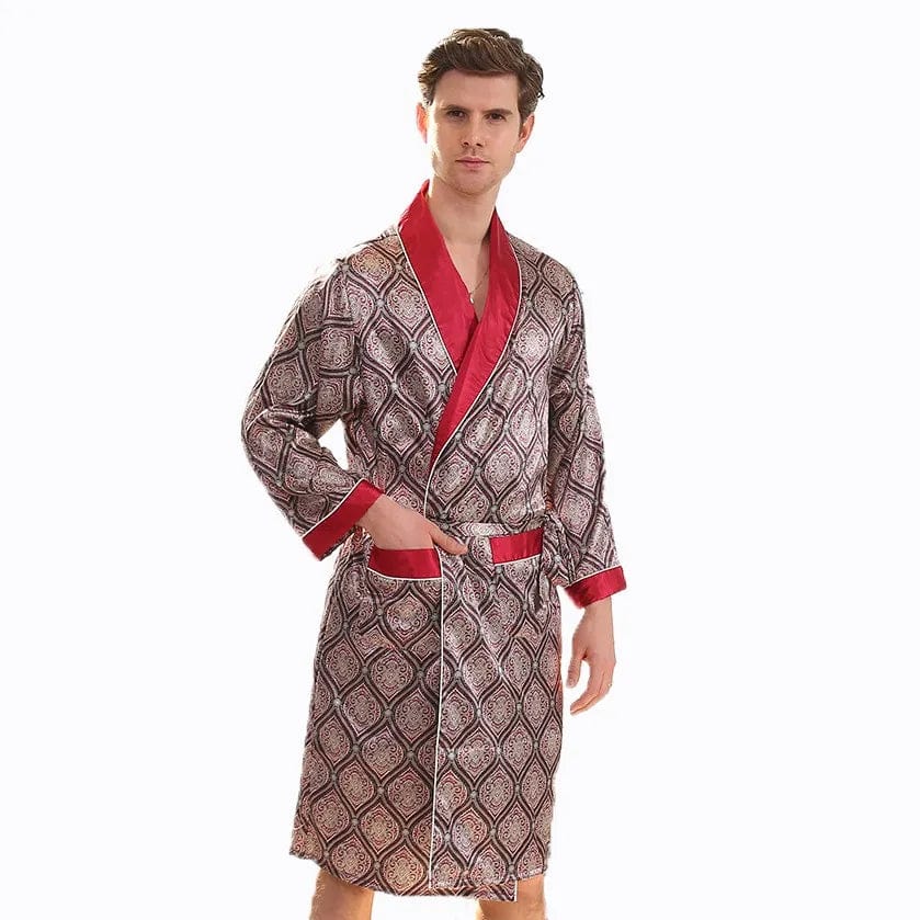 Peignoir Homme en Satin Majestic Rouge