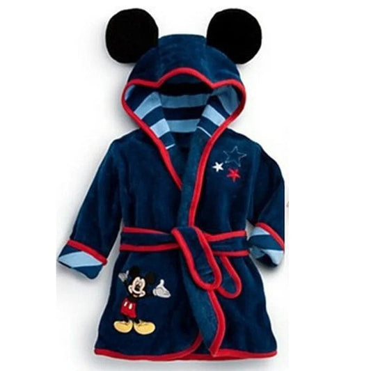 Peignoir Polaire Enfant Cartoon Mickey Bleu / 130cm