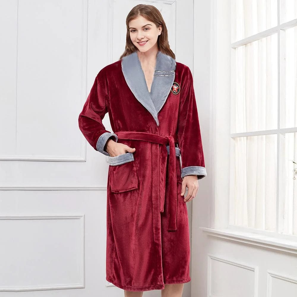 Peignoir Polaire Femme Burgundy Rouge burgundy / M