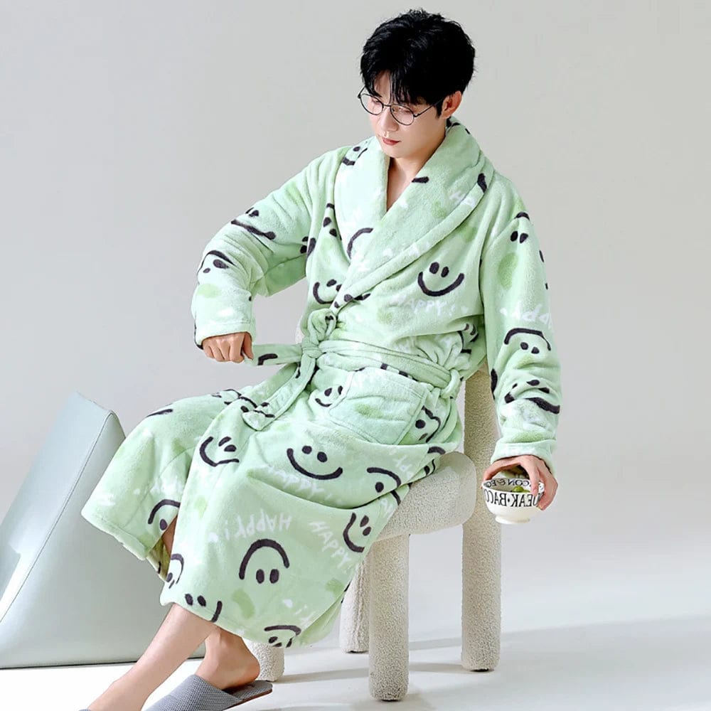 Peignoir Polaire Homme Happy Vert - Happy / One Size