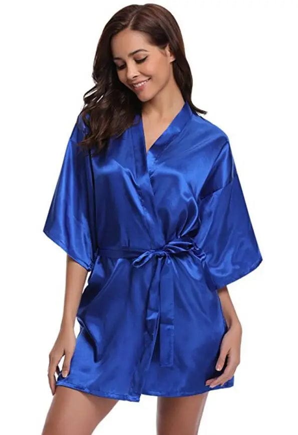 Peignoir satin femme Aguablava Bleu roi / S